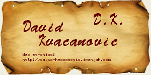 David Kvačanović vizit kartica